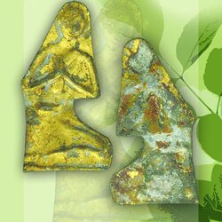 *39721 พระพิมพ์ พระอัครสาวก กรุวัดเก่งจีน ระยอง เนื้อชินตะกั่วลงทอง 67