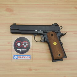 แบลงค์กัน KUZEY M1911Colt's 100 Years สีดำ 5 นิ้ว ด้ามไม้ (แถมกล่องใส่ปืน) blank gun