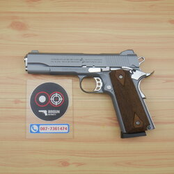 แบลงค์กัน KUZEY M1911 COLT'S 100 ปี สีสโมค ลำกล้อง 5 นิ้ว blank gun ด้ามไม้ (แถมกล่องใส่ปืน)