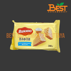 ยัชคิโน่ วาฟเฟิล สอดไส้ครีม 200กรัม. Yashkino Waffle with Creamy 200g.