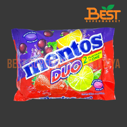 เมนทอส รสสตรอเบอร์รี-มะนาว และแบล็คเคอร์แรนด์-เลมอน 270 กรัม.Mentos Strawberry & Blackcurrant Flavored Candy with Lemon Filling 270g.