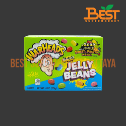 วอร์เฮดส์ ลูกอมเคี้ยวหนึบกลิ่นผลไม้ชนิดต่างๆ 113 กรัม. Sour Jelly Beans Warheads Brand 113 g.