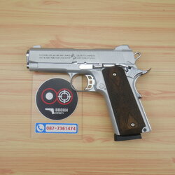 แบลงค์กัน KUZEY M1911 COLT'S 100 ปี สีเงินด้าน 4 นิ้ว ด้ามไม้ blank gun