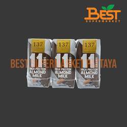 137 ดีกรี น้ำนมอัลมอนด์ผสมน้ำนมถั่วเหลืองโปรตีนสูง สูตรช็อกโกแลต แพ็ค3 180 มล. 137 Degrees Chocolate High Protein Almond Milk with Soy Milk Pack3 180 ml.