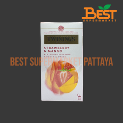 ทไวนิงส์ เครื่องดื่มกระเจี๊ยบผสมรสสตรอเบอร์รีและมะม่วง 2 กรัม x 25 ซอง.TWININGS Of London.Strawberry & Mango Flavoured Infusion Smooth & Sweet. 2 g. x 25 sachets.