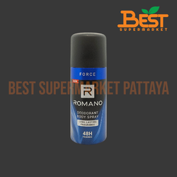 โรมาโน่ ฟอร์ช บอดี้ สเปรย์ 150 มล. ROMANO FORCE DEODORANT BODY SPRAY LONG-LASTING FRAGRANCE 150 ML