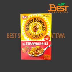 โพสต์ ซีเรียลข้าวโอ๊ตผสมสตรอเบอร์รี 311 กรัม. POST. HONEY BUNCHES OF OATS WITH STRAWBERRIES 311 G.