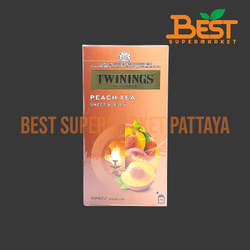 ทไวนิงส์ พีช 2 กรัม x 25 ซอง. TWININGS Of London. Peach Tea Sweet & Juicy . 2 g. x 25 sachets.