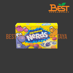 เนิร์ดส์ ลูกอมเคี้ยวหนึบเคลือบน้ำตาลกลิ่นผลไม้ (ส้ม,องุ่น,สตอเบอร์รี่,เลมอน) 120 กรัม. Big Chewy Nerds Candy. 120 g.