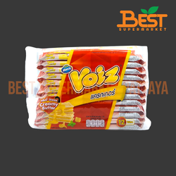 วอยซ์ แครกเกอร์สอดไส้ครีมกลิ่นครีมมี่บัตเตอร์ 24กรัม. x 12ซอง.Voiz Cracker Creamy Butter Flavour 24g. x 12packs.