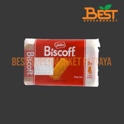 โลตัส บิสคอฟ คาราเมลไลซ์ บิสกิต (8 x 2P) 124 กรัม บิสกิตคาราเมล Lotus Biscoff Caramelised Biscuit 124 g.