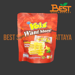 วอยซ์ แครกเกอร์สอดไส้ครีมกลิ่นครีมมี่บัตเตอร์ 8กรัม. x 12ซอง.Voiz Cracker Creamy Butter Flavour 8g. x 12packs.