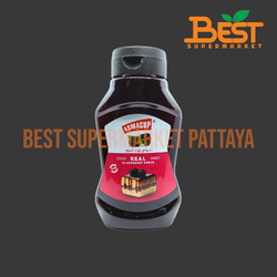 แอสมาคัพ ผลิตภัณฑ์สำหรับราดหน้าขนม กลิ่นแบล็กเบอร์รี่ 500 กรัม. Squeeze Blackberry Sauce. (Asmacup Brand) 500 g.