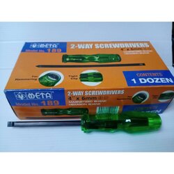 ไขควงสลับ ตอกได้ ชุบดำ META ขนาด 4" กับ 6'' ไขควงแฉกและแบน(ราคารวมแวท กล่องละ 12 อัน)