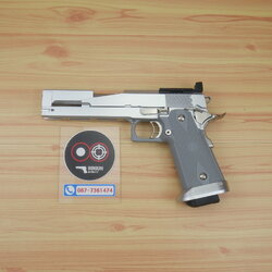 บีบีกันอัดแก๊ส Army Armament R616 Hi-Capa Dragon 6" Silver Red Dot Ready BB GUN