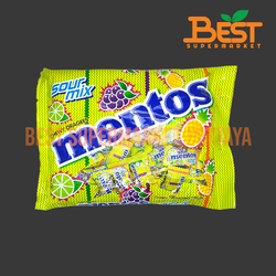 เมนทอส ลูกอมกลิ่นสับปะรด,องุ่น,มะนาว 270 กรัม. Mentos Sour Mix 270g.