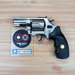 แบลงค์กัน ลูกโม่ 2.5 นิ้ว สีซาติน กระดุมทอง EKOL VIPER 2.5" Smith & Wesson Revolver BLANK GUN