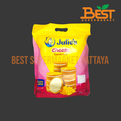 จูลี่ส์ ชีส แซนด์วิช บิสกิต ขนมปังกรอบสอดไส้ครีมรสชีส 336 กรัม Julie's Cheese Sandwich 336 g.