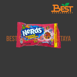 เนิร์ดส์ ลูกอมเคี้ยวหนึบเคลือบน้ำตาลรสแอปเปิ้ลและแตงโม 85 กรัม. Nerds Candy Gummy Cluster Rainbow. 85 g.