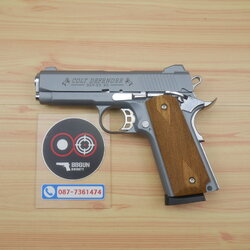 แบลงค์กัน KUZEY M1911 COLT'S DEFENDER SERIES 90 สีสโมค 4 นิ้ว ด้ามไม้ Blank Gun
