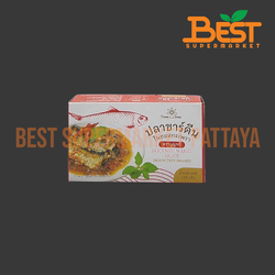 บุญทรี ปลาซาร์ดีนในซอสกะเพรา 115 กรัม.Sardines in Basil Sauce Boon Tree Brand 115g.