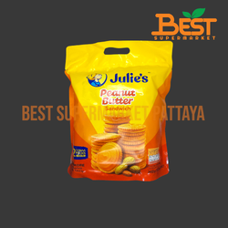 จูลี่ส์ พีนัท บัตเตอร์ แซนด์วิช บิสกิต ขนมปังกรอบสอดไส้ครีมเนยถั่ว 360 กรัม Julie's Peanut Butter Sandwich 360 g.