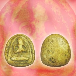 *38621 พระปิดตา กรุวัดอัมพวา กรุงเทพ ปี 2440 เนื้อผงน้ำมัน 6