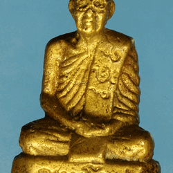 *27878 รูปหล่อโบราณ หลวงพ่อแป้น วัดกระทุ่มปี่ สิงห์บุรี เนื้อทองเหลือง 82