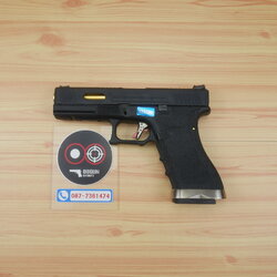 บีบีกันอัดแก๊ส WE Glock 17 G-Force T1 สไลด์ดำ ท่อทอง เฟรมดำ BB GUN