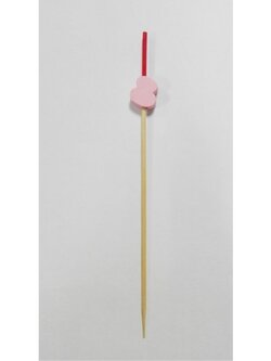 WCP140 ไม้จิ้มค็อกเทลหรือไม้บาร์บีคิวสีชมพูแบบน้ำเต้า