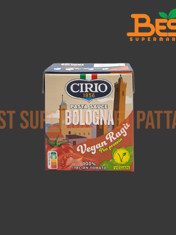 ซีรีโอ วีแกน รากู โบโลน่า พาสต้า ซอส (ซอสมะเขือเทศสำหรับราดพาสต้า) 340 กรัม.Vegan Ragu Bologna Pasta Sauce (Cirio Brand) 340 g.