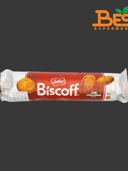 โลตัส บิสกิตคาราเมลสอดไส้ครีมรสช็อกโกแลต 110 กรัม.Lotus Brand.Biscoff Caramelised Sandwich Buscuit with Milk Chocolate Flavour Filling 110g.