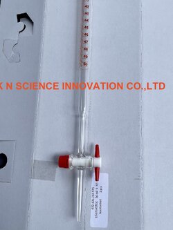 Burette glass class AS PTFE stopcock (AMBER SCALE) WITH CONICAL CUP,ยี่ห้อ QUALICOLOR 63243526