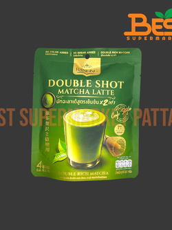 เรนอง ดับเบิ้ลชอทมัทฉะ ลาเต้ ปรุงสำเร็จชนิดผง 20 กรัม x 4ซอง.Ranong Double Shot Matcha Latte 20g. x 4Sachets.