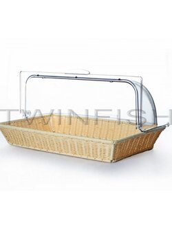 PBB-2 & PBC-3 ตะกร้าพลาสติกสานสี่เหลี่ยม พร้อมฝาใสเปิด-ปิด 2 ด้าน