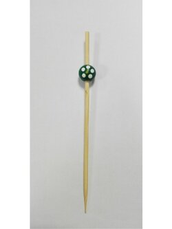 WCP150 ไม้จิ้มค็อกเทลหรือไม้บาร์บีคิวสีเขียวจุดขาวแบบกลม