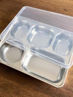 BT-5P กล่องอาหารสเตนเลส 5 ช่อง พร้อมฝาพลาสติก BT-5COVERP