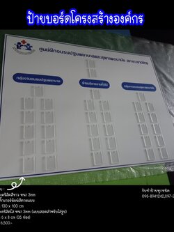 ป้ายบอร์ดโครงสร้างองค์กร ขนาด 130 x 100 cm