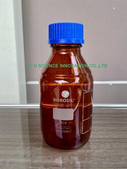 Reagent Bottles,Amber,PP Screw Cap & Pouring Ring,Graduated ขวดเก็บตัวอย่างชนิดฝาเกลียว แก้วสีชา 1519