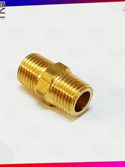 MJ-Tech ข้อต่อ ข้อต่อเกลียวนอกสองข้าง ข้อต่อเกลียวนอก ข้อต่อทองเหลือง ขนาด 1/4 * 1/4 รุ่น A1060-0404