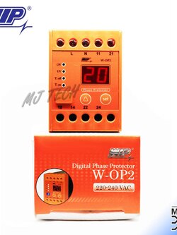 WIP เฟสโปรเทคชั่น อุปกรณ์ป้องกันไฟตก ไฟเกิน แบบ Digital 220-240 VAC. รุ่น W-OP2