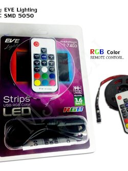 EVE ไฟ LED เส้น SMD5050 ชุด USB,RGB ขนาด 3.6 W ต่อ 50cm.