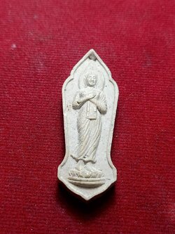 พระลีลาเนื้อผง หลวงพ่อลำใย หลังจารมือ วัดสะแกด จ.อยุธยา (SKU-09454)