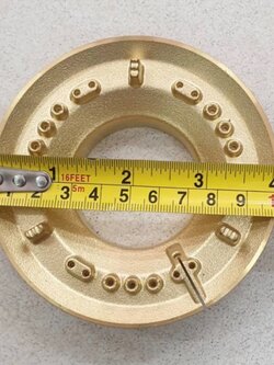 ฝาเฝืองทองเหลืองแท้ 100% วงนอก RINNAI หัวเตา รุ่น RY-9001, 9002,RT-881GX,882GX