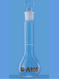 Volumetric Flasks, PP Stopper,Wide Mouth ,Class A, ขวดวัดปริมาตร จุกพลาสติก รุ่นปากกว้างพิเศษ 5643