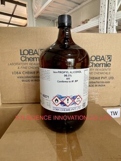 Iso-propyl alcohol, 99.5%, AR, Confirm to IP/BP (2-Propanol, Propan-2-ol, IPA) ,4 L,Loba 0027104000