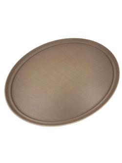 NSTON-2700 ถาดเสริฟกันลื่นสีน้ำตาล แบบวงรี 27 นิ้ว