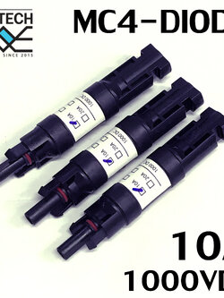 ไดโอด MC4-Diode 3 ตัว สำหรับการต่อขนาน 1000V DC รุ่น MC4-Diode 10A