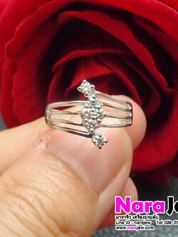 แหวนเพชรแท้ 30 ตัง ดีไซน์หน้ากว้าง ใส่สวยเต็มนิ้ว