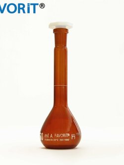AMBER VOLUMETRIC FLASK PE STOPPER CLASS A ,ยี่ห้อ FAVORIT ® P8090AP